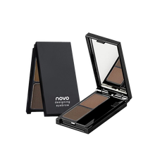 彩妆NOVO自然双色眉粉双色渐变眉粉修容鼻影粉易上色防水不晕染 04#浅咖啡+深咖啡