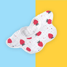 嘉伟贝贝 夏季薄款婴儿棉质纱布围嘴宝宝60度旋转儿童围兜8层4条装 8层1条装