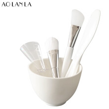 AOLANLA 美容硅胶面膜刷面膜碗套装调膜碗涂泥膜棒自制面膜和刷子家用敷面膜美妆工具 碗+棒+计量器+硅胶刷+毛刷