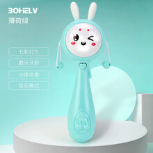 拨浪鼓婴儿玩具3-5-6-12个月宝宝手抓8可啃咬0-1岁儿童益智音乐棒 拨浪鼓(绿色)