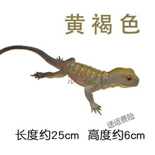 仿真蜥蜴模型大号整蛊变色龙壁虎捏捏叫软胶儿童玩具发声塑胶动物 黄褐色蜥蜴 捏捏叫