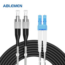 ABLEMEN 野战光缆 LC/UPC-FC/UPC多模双芯10米铠装分支 拉远光缆组件 基站跳线