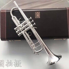 全新美国巴哈小号乐器三音号降B调小号演奏省力高音好吹初学演奏表演定制款 巴哈演奏镀银型