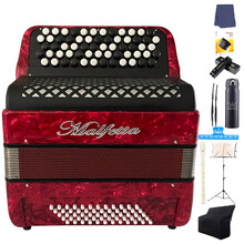 moffat墨菲特巴杨纽扣琴手风琴60/96/120BS成人初学演奏考级教程礼包 60贝司红