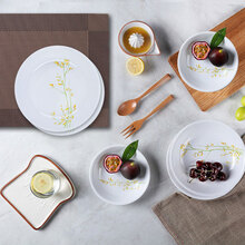 美国康宁餐具corelle 碗碟盘餐具套装兰桂飘香6件组 耐热玻璃盘子碗套装 可微波 兰桂飘香6件组