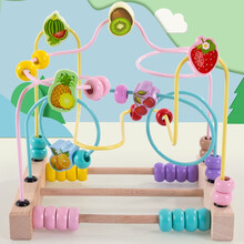 福孩儿婴幼儿绕珠串珠积木玩具男孩女孩益智玩具水果认知早教启蒙开发0宝宝1智力3岁半二至三到四生日礼物 水果绕珠