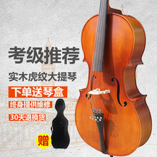 全实木大提琴 手工学生考级成人大提琴乐队演奏 配大提琴琴盒定制款 1/2 配礼包