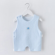 肚兜秋冬加厚婴儿纯棉春秋新生宝宝四季通用小孩夹棉连腿护肚围  健康快车 蓝色 73cm