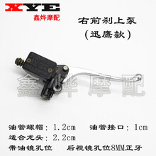 适用于巧格福喜摩托鹰踏板车电动车刹车上泵鬼火前后碟刹制动泵 中迅鹰右上泵（带开关） +碟刹油
