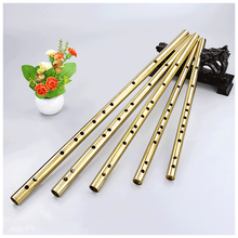 铜笛铜加厚防身笛子乐器金属笛加长演奏学生钢笛 加厚铜F调长45cm重300g+送教才