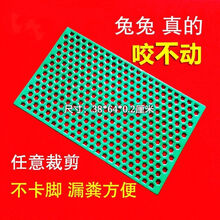 宠物兔子脚垫防啃咬垫脚垫荷兰猪兔笼用品垫子笼子垫板塑料垫底板 绿色软脚垫圆孔*1张