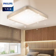 飞利浦LED吸顶灯 客厅大灯书房卧室灯三室两厅套餐套装灯具现代简约吊顶灯具灯饰遥控调光调色 银河金色  卧室灯 55W 正方形 开关四档调色