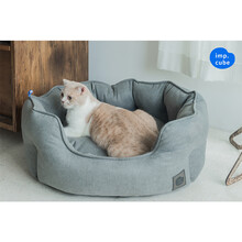 imp cube一扑海岩圆形猫窝狗窝 秋冬四季通用猫狗垫子宠物窝狗猫床 海岩灰