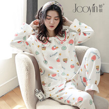 娇银月子服春秋哺乳睡衣保暖空气层孕妇睡衣秋冬产妇产后哺乳衣喂奶衣 C766 XL（建议140-160斤左右穿）