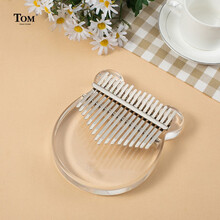 【新品】TOM水晶拇指琴透明美人鱼初学者卡林巴拇指琴kalimba17音成人儿童 tom水晶熊TK-BE【配加厚琴盒】