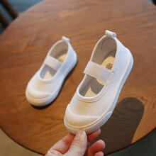 2021春秋新款儿童帆布鞋幼儿园室内鞋校园指定小白鞋男女宝宝童鞋 C08-1白色 21内长14.5cm