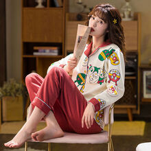 月子服春秋冬季纯棉产后哺乳喂奶产妇出院哺乳衣加厚坐孕妇睡衣 507小昆虫 M(85-105斤)