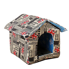 筱宠JD8防水户外猫舍流浪猫窝防水防晒简易狗窝冬季保暖防雨宠物用品室外保暖小房子野猫屋四季通用 英伦A猫窝43*40*45CM 单屋无门帘