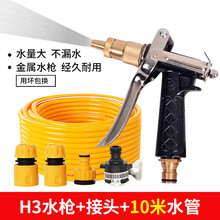 高压汽车洗车水枪家用全铜喷枪喷头浇花水管软管刷车用品防冻水带 H3水枪+10米圆管+塑料接头
