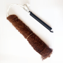 比特犬吊口纯牛皮棒斯塔福猛犬咬合力训练牛皮棒马犬工作犬扑咬皮用品 棕色头层牛皮中号一张??弹簧??扣子