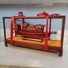 嘉兴红船模型纪念品南湖红船模型嘉兴红船手工艺木船纪念船木船迷你船模型礼品 28型红木玻璃罩