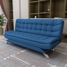 隆旭 办公沙发床三人位多功能折叠懒人布艺沙发简约现代小户型出租房两用沙发  蓝色三人位