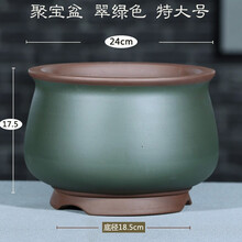 大花盆特大号紫砂花盆兰花盆大口径金钟种树花盆超大号庭院落地客厅30以上发财树绿植金钱树花盆爵遇良品 聚宝盆 翠绿色 特大号 图示