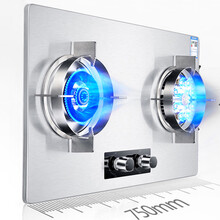 班力（BANLI）不锈钢猛火定时燃气灶天然气灶液化气灶煤气灶双灶炉具 家用嵌入式 台嵌两用 鸳鸯灶无定时+加厚不锈钢聚能环4.8+5.0KW 天然气