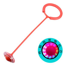 儿童闪光跳跳球玩具弹力闪光球蹦蹦球成人旋转跳环圈健身单脚甩腿球 红色跳跳球