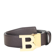 巴利 BALLY 男士黑色咖啡色皮质金色扳扣式双面皮带腰带 B BUCKLE 35 M 011 6226626 110cm