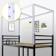 床帘支架可伸缩学生寝室单人床架子蚊帐不锈钢杆子宿舍上下铺加粗- 全框.扇杆0.9--1.4米 床.宽0.9M-长2.0M