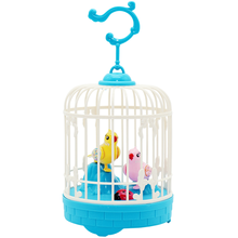 电动声控感应鸟笼子有声会动会叫仿真小鸟带鸟笼儿童婴儿宝宝玩具 2263-声控小鸟龙【蓝色】 【电池版】送3节普通电池