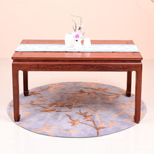 DFJXW F红木家具缅甸花梨（学名：大果紫檀）餐桌椅组合新中式实木饭桌长方形一桌六椅餐厅歺桌 单桌 长148*宽88*高80cm