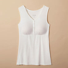 源外 哺乳背心吊带夏季薄款孕妇喂奶衣免穿文胸内衣外出打底月子服套装 白色 L