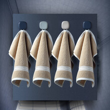 洗脸巾方毛巾纯棉家用学生用便捷面巾成人柔软吸水四方擦手巾加厚 西雅图杏黄色同色4条装