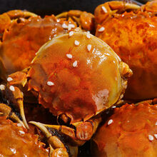 香辣蟹罐装一元蟹小螃蟹熟食即食海鲜全母蟹大闸蟹麻辣蟹钳小零食 305克全公2罐(香辣味)