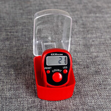 计数器手动夜光led灯光戒指型点数记数器结缘【买】 红色