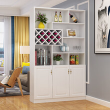 欧式酒柜现代简约玄关柜门厅屏风装饰柜隔断柜鞋柜客厅多功能酒柜 百诺恩 象牙白3门120*200*30 双门