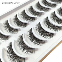 假睫毛自然浓密纤长棉线梗交叉中长短款仿真舞台日常新娘裸妆套装 一盒十对装(送三件套)