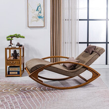 寻古红木家具非洲鸡翅木（学名：非洲崖豆木）摇摇椅实木新中式逍遥椅老人午休睡躺椅阳台客厅休闲椅S 两件套：摇椅+小号茶几