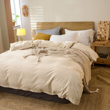 南极人全棉纯棉简约磨毛被套单件1.8m被罩1.5m单品2米加厚 妍色-黄 被套单件150x200cm
