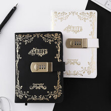 相思缦 密码本 日记本带锁笔记本子加厚手账本密码锁指纹复古成人小学生少女会议记事本公司商务礼品 A5款式白色（160张320页）