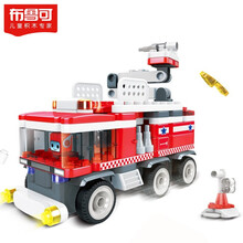 布鲁可 大颗粒积木 积木拼插布鲁克男孩女孩玩具百变布鲁可拼装积木车 交通工具系列-布布百变消防车