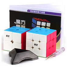 奇艺彩色2+3阶魔方套装 二三阶玩具儿童男孩玩具顺滑比赛专用送教程 彩色套装