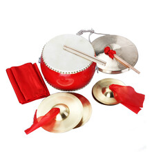 三句半道具 铜锣 纯铜 锣鼓镲 年会活动套装成人舞台表演乐器 10寸鼓+19cm镲+24cm镲+30cm响铜锣(