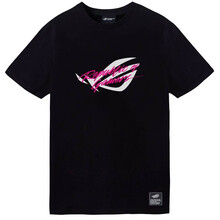 ROG玩家国度 全系新款rog短袖休闲T恤衫夏季新款体恤半袖跑步T恤 战队信仰电竞短袖衣服外套 手写体黑 M