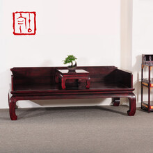 问闲红木家具小叶紫檀（学名：檀香紫檀）三围板罗汉床明式床榻实木中式卧室客厅卧榻