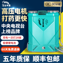 五谷丰登 电动喷雾器农用消毒喷雾器农药打药机背负式充电打药机高压锂电池喷壶 16L机身调速 (双开关)【蓄电池】顶配送礼包