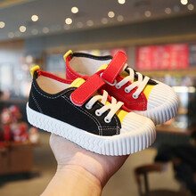 2020年春秋新款布鞋夏季韩版儿童帆布鞋童鞋男童鞋子板鞋女童 红黑色 19码内长14cm