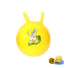 贝雷特 儿童大号羊角球按摩瑜珈弹性跳跳充气皮球宝宝小孩骑行玩具弹跳球 大号黄羊角球